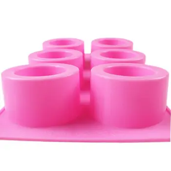 

6-Cavity Handmade Resin Cups Ice Tray Round Silicone Shot Glass Bottle Mold