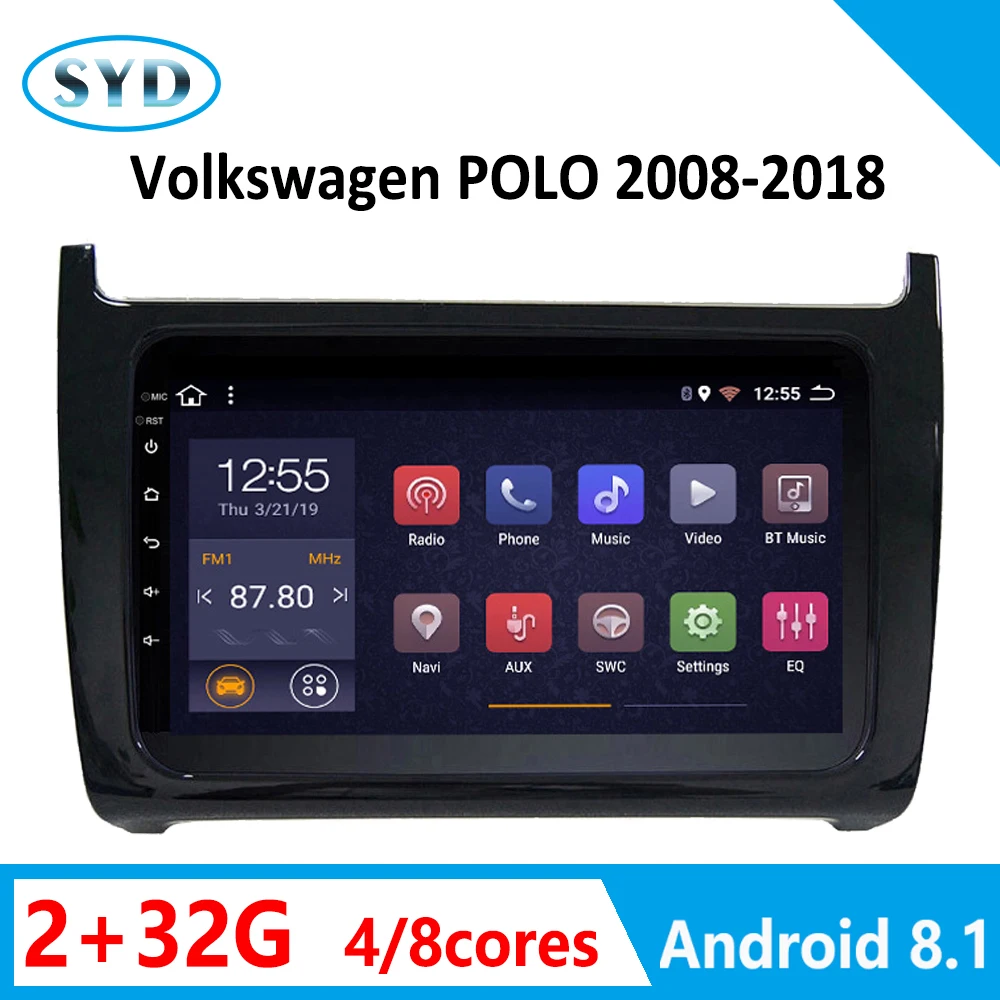 Gps навигатор плеер для Volkswagen POLO 2008- Android 8,1 " Мультимедийная система Поддержка FM carplay SWC wifi tv