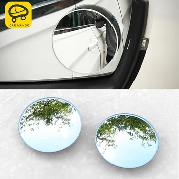 

CARMANGO Car Mirror 360 Degree Rotation Adjustable Framless Blind Spot Mirror Auto Round Glass Convex Rear View Mirrors
