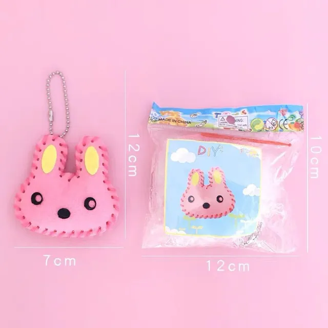 10Pcs/lot Handcraft Toys for Children Non-woven Fabric DIY Handmade Pink Bag Keychain Ornaments Arts Crafts Kits Creative Toy 3
