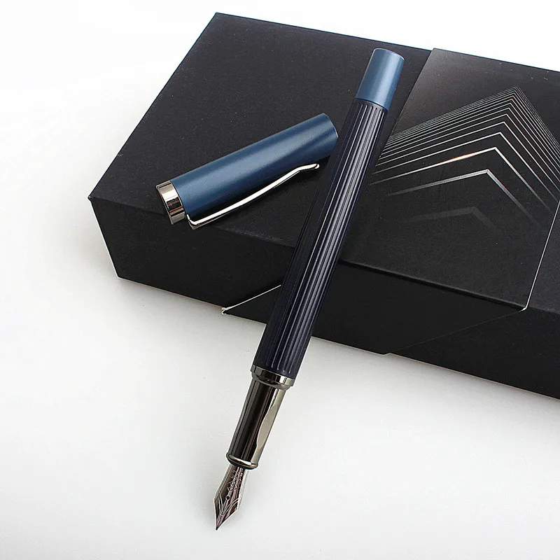 Hero 737 Black Metal Fountain Pen Fine Nib 0.5mm Writing no box 