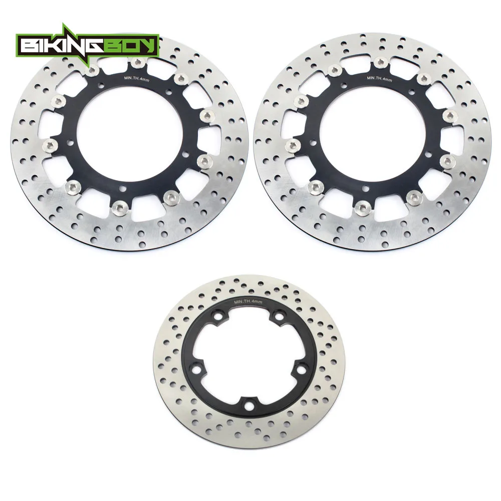 Round Black BIKINGBOY для YAMAHA YZF R6 YZF-R6 2003 2004 03 04 круглые волнистые плавающие Передние Задние тормозные диски роторы - Цвет: Round Black