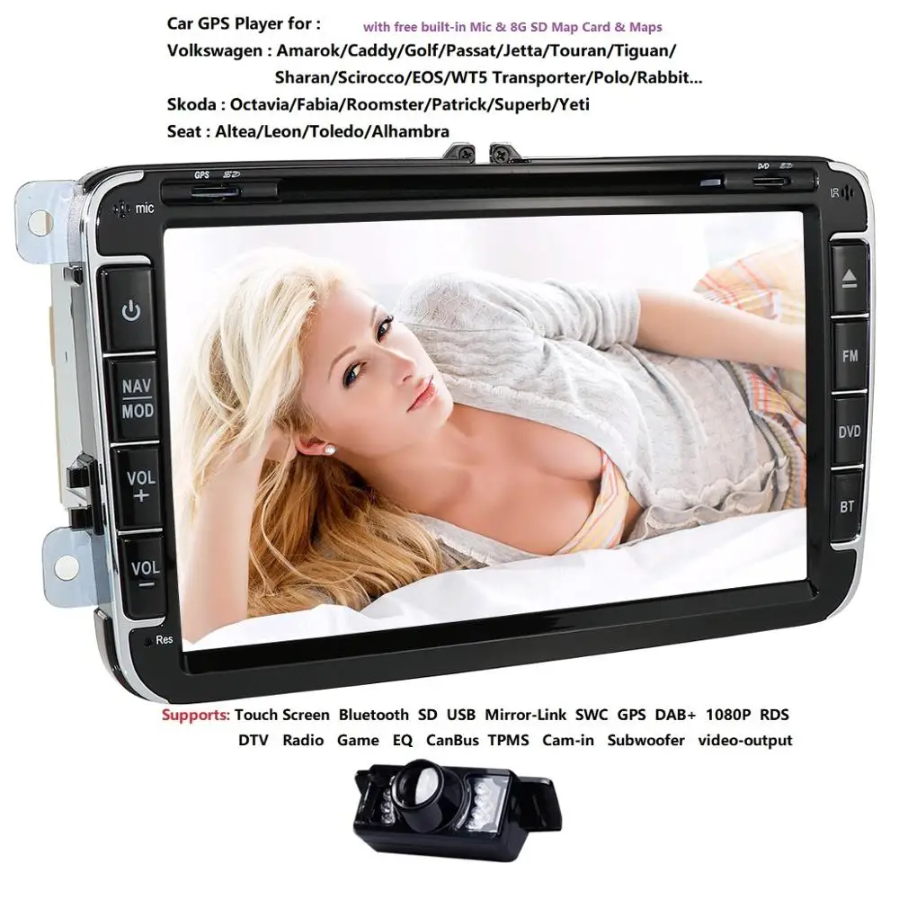 Clearance Car DVD Player AutoRadio for VW Volkswagen Skoda Octavia 2 3 GOLF 5 Golf 6 Seat leon2 POLO PASSAT B6 JETTA TIGUAN2 Din Stereo CD 2