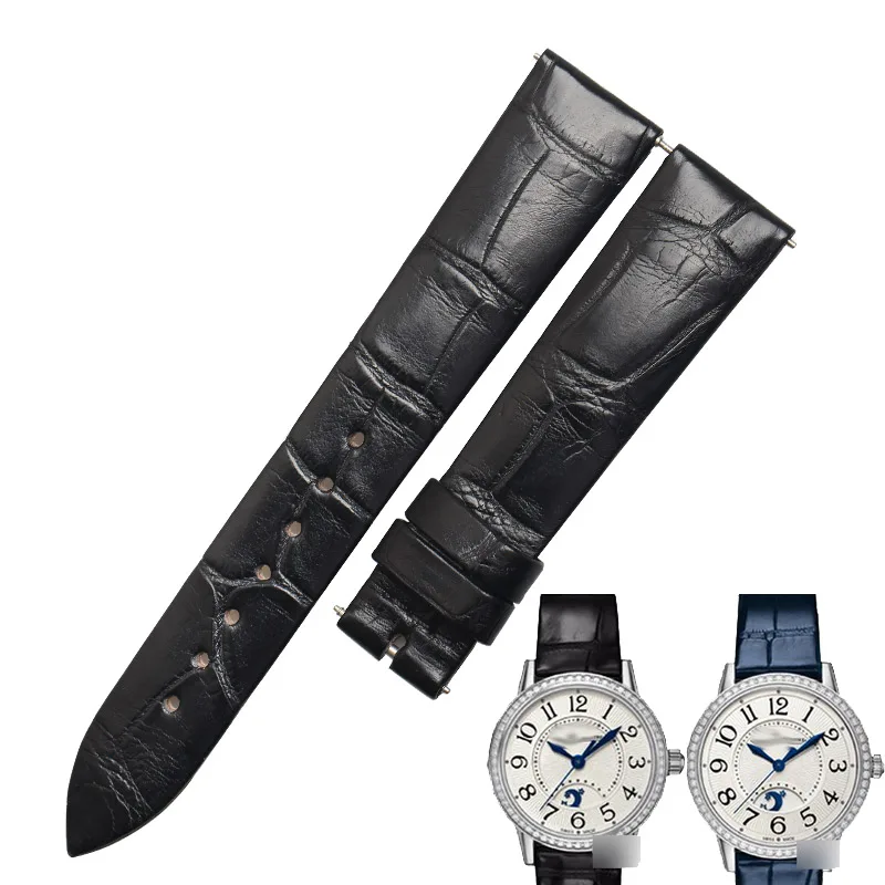 Черный WENTULA watctchband для Jaeger LeCoultre, классический реверсо Q3478421, ремешок из кожи аллигатора/крокодиловой кожи - Цвет ремешка: Черный