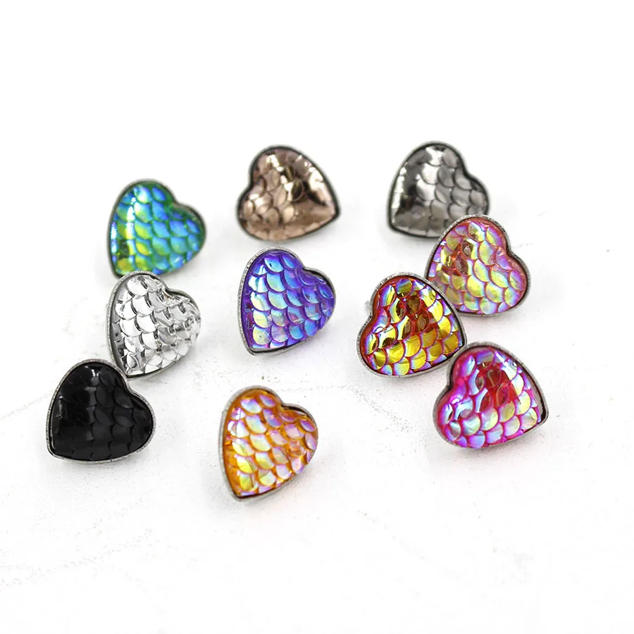 

New 12mm hot sale fashion fashion women's love fish scale sequins ear accessories fish scale ear nail