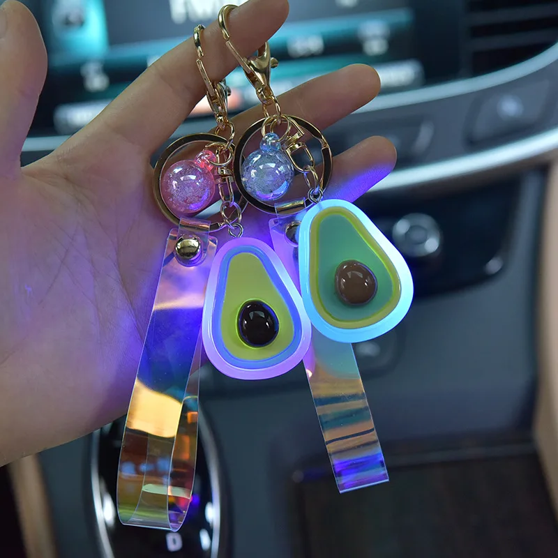 Luminescent Fruit Avocado Keychain Soft Resin Avocado Keychains Couple Jewelry Women Fashion Christmas Small Gift Cute Keychain|Key Chains|   - AliExpress