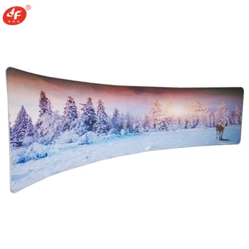 

6m 20ft Width Curve Aluminum Frame Tension Fabric Display Banner With Custom Logo Print For Marketing Event Show