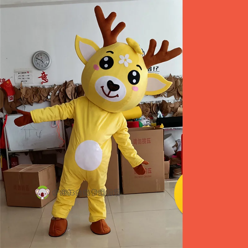 

Elk Deerlet Mascot Costume for Adult Cosplay Carnival Christmas Fancy Party Elk Doll Cartoon Costume Deer Props Fancy Dress