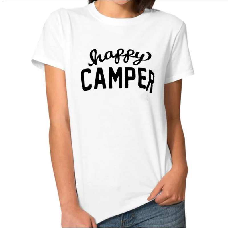 

Женская хлопковая Футболка с круглым вырезом, с надписью