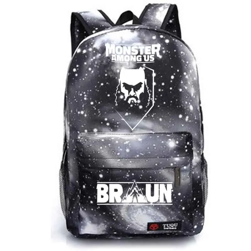 Braun Strowman Monster среди нас школьная сумка парусиновые школьные рюкзаки рюкзак для путешествий ежедневный рюкзак - Цвет: style4 black