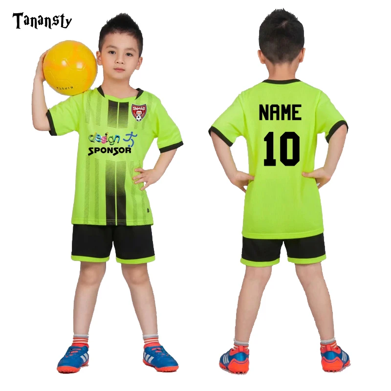 

Kids Football Uniforms Suits Boys girls Customize Children Summer Soccer Sets New Shirts 2019 Survetement