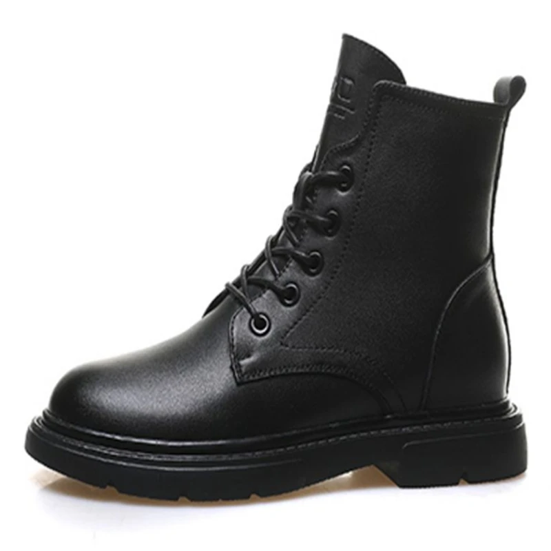 Брендовые женские ботинки зимние Martin плюшевые модные из натуральной кожи большие размеры 35 40|Сапоги до