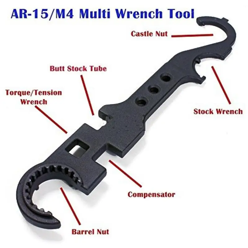 AR15/M4 M16 оружейный гаечный ключ комбинированный оружейный гаечный ключ инструмент Handguard шток баррель удалить углеродистая сталь принадлежности для охоты