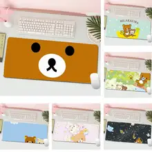 Cute rilakkuma eat food Rubber Mouse Durable Desktop Mousepad Gaming XL Large Gamer Keyboard PC DeskMat Computer Tablet MousePad