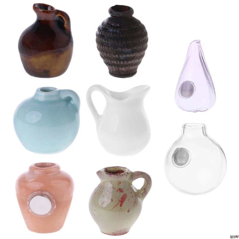 

Mini Ceramics Vase Fridge Magnet DIY Porcelain Vase Refrigerator Magnet Message Sticker