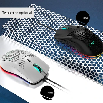 

NEW AJ390 Lightweight Wired Mouse Hollow-out Gaming Mouse Mice Optical 7 Button LED Adjustable 200-16000DPI USB wired mouse