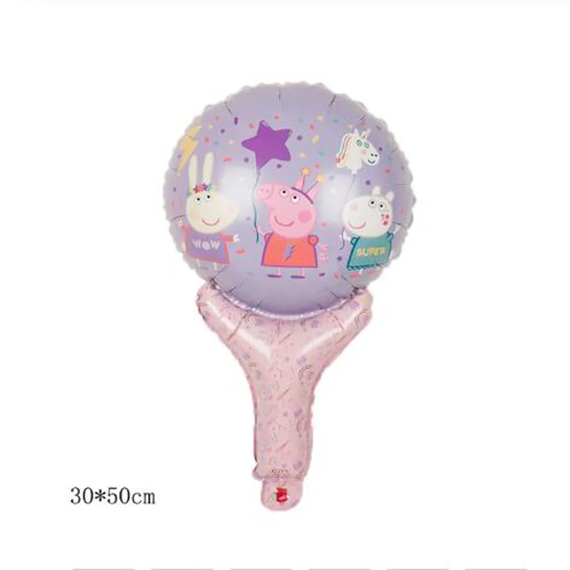 5 шт., рисунок Свинки Пеппы, Джордж, фольгированные воздушные шары, вечерние украшения на день рождения, для детской комнаты, для маленьких мальчиков и девочек, 18 дюймов, ручная ручка Свинки Пеппы, игрушки