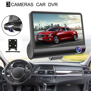 

4 inch HD 1080P Three Lens Car Dash Camera Night Vision Cam Video Driving Recorder