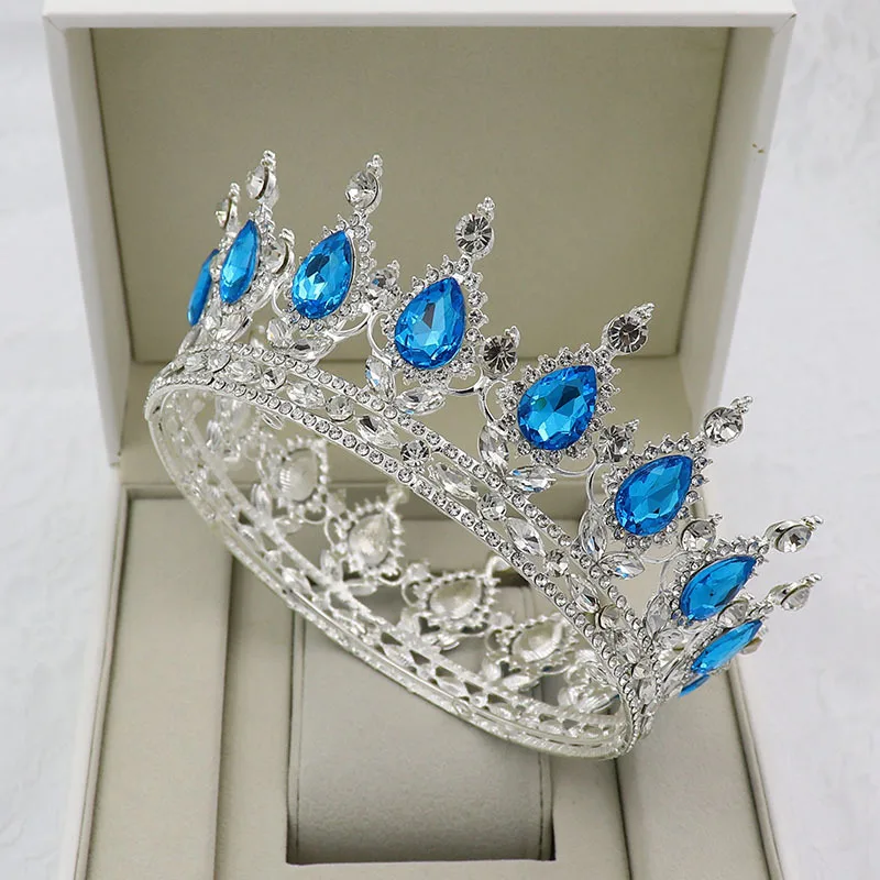 30 Options Crystal Tiaras Bride Wedding Crown Royal Queen King Round Diadem Bridal Headpiece Pageant Hair Jewelry Head Accessory (9)