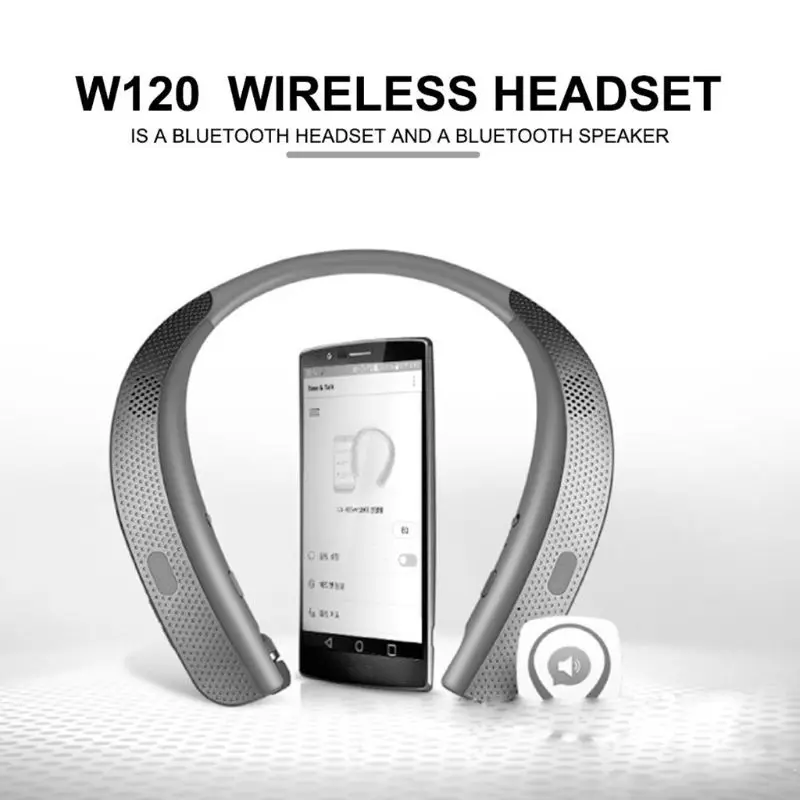 Nieuwe HBS-W120 Bluetooth Hoofdtelefoon Lichtgewicht Stereo Nekband Draadloze Headset Met Speaker Voor Sport Oefening Spel Call