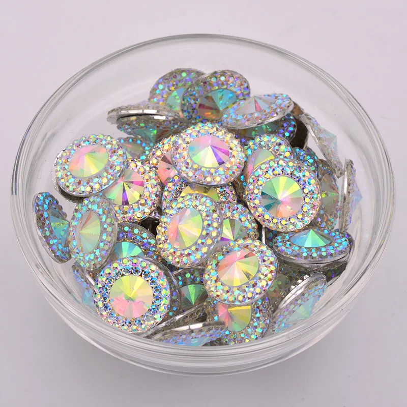 JUNAO 8mm 10mm 12mm 20mm 30mm 40mm 대형 크리스탈 AB 라인 석 아플리케 플랫 백 카보 숑 스톤 수지 크리스탈 스트 라스 공예품
