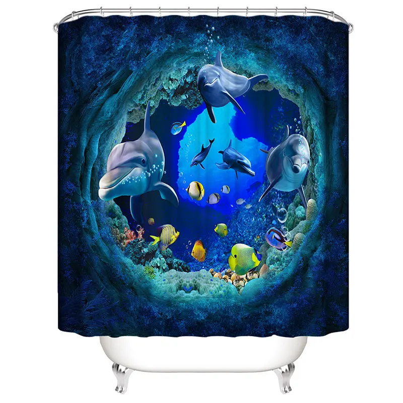 Shower Curtain 180cm LANGRIA 4 шт. занавески для ванной комнаты с цветочным принтом, прочные водонепроницаемые занавески для ванной, набор покрытий для туалета, нескользящий коврик для ванной комнаты - Цвет: Shower Curtain 180cm