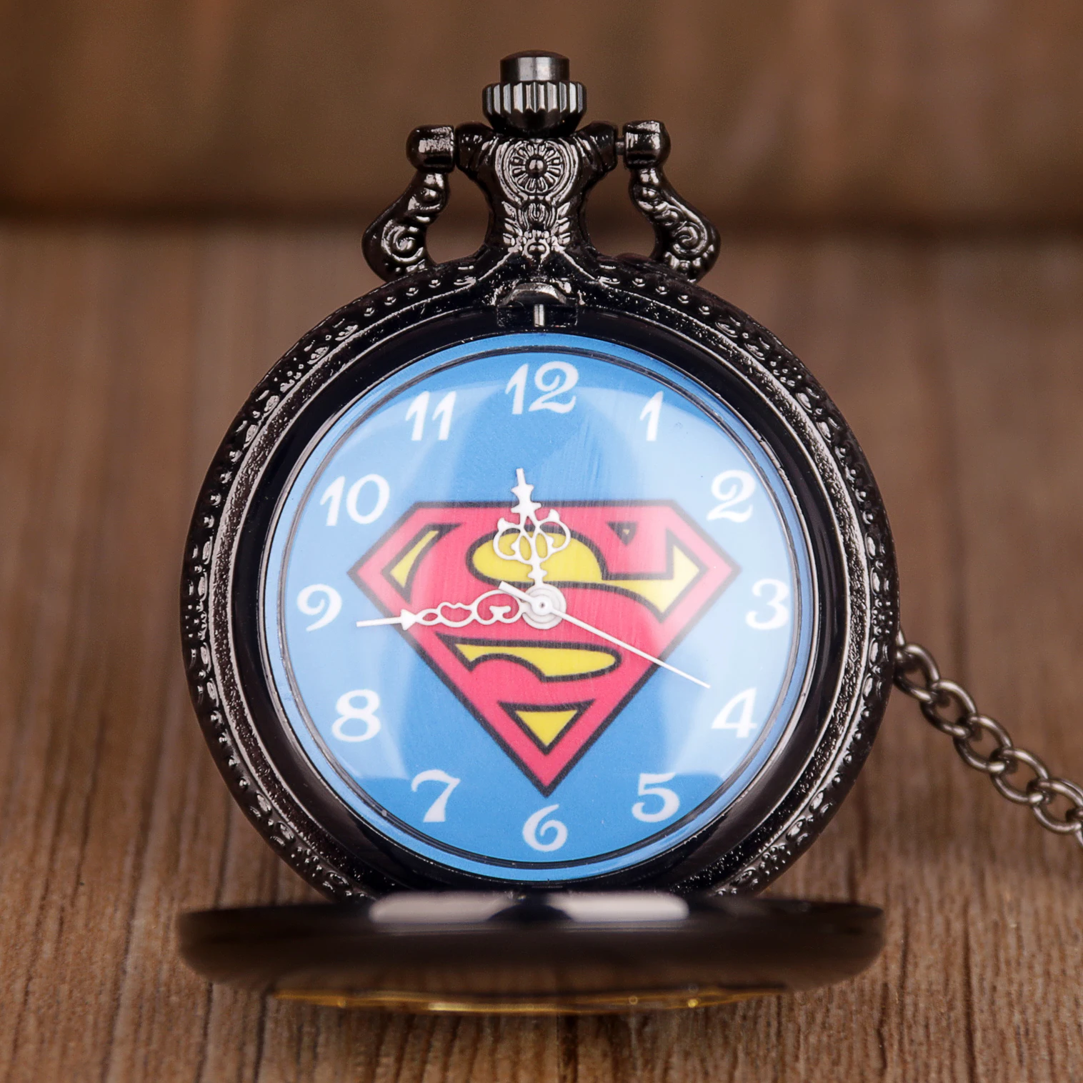 Модные Винтажные кварцевые карманные часы Классическая тема супер герой брелок часы цепь Neacklace кулон для мужчин и женщин CF1164