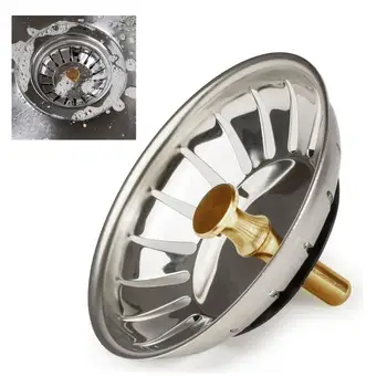 

1pcs Stainless Steel Kitchen Sink Strainer Stopper Waste Plug Sink Drain Filter Filtre Bathroom Hair Catcher Waste Disposer Plug