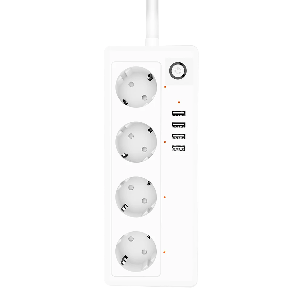 EU plug Wifi Smart power Strip 4 штепсельные розетки США с 4 usb зарядным портом приложение синхронизации Голосовое управление для Smart Life App - Цвет: EU plug