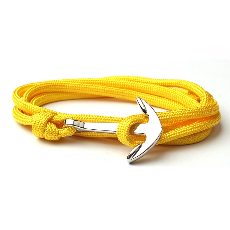 yellow NIUYITID, новинка, темно-синий браслет для мужчин, браслет с якорем дружбы, многослойная нейлоновая цепочка ручной работы, ювелирные изделия для мужчин и женщин - Окраска металла: yellow