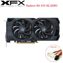 Видеокарты XFX AMD Radeon RX 470, 4 ГБ DDR5, RX470, 4 Гб, 256 бит, игровые видеокарты для ПК, настольный компьютер, видеоигры, используемая карта AMD