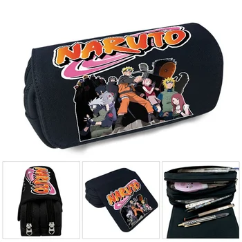 

1 Pcs Anime Naruto Pencil Case Canvas Zip Super Funny Cute Big Capacity Pen Bag Makeup Stationery Pouch School Supplies