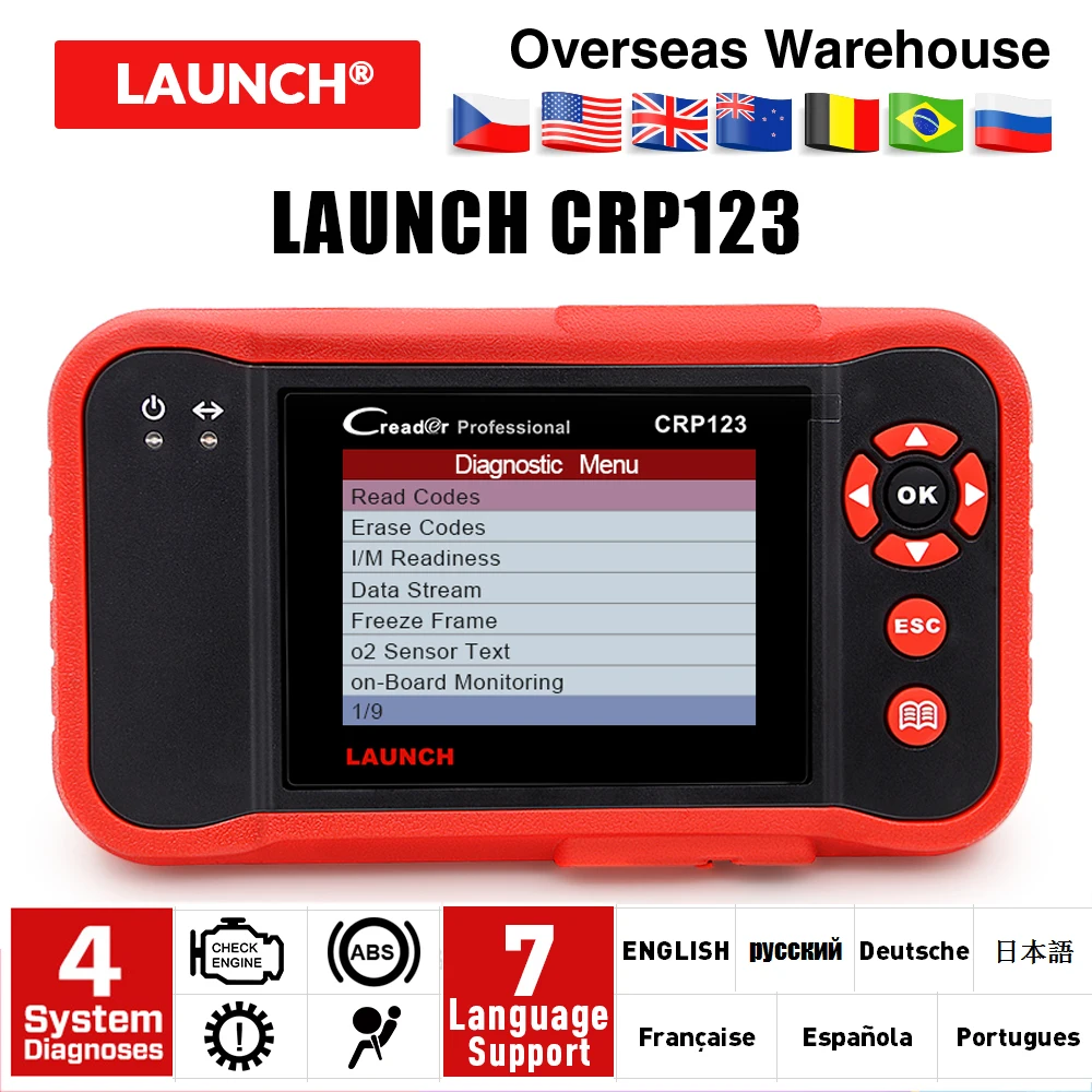 

2019 Launch CRP123 Original LAUNCH X431 Creader CRP123 Full OBDII OBD2 Auto diagnostic tool Code Reader Scanner DHL free