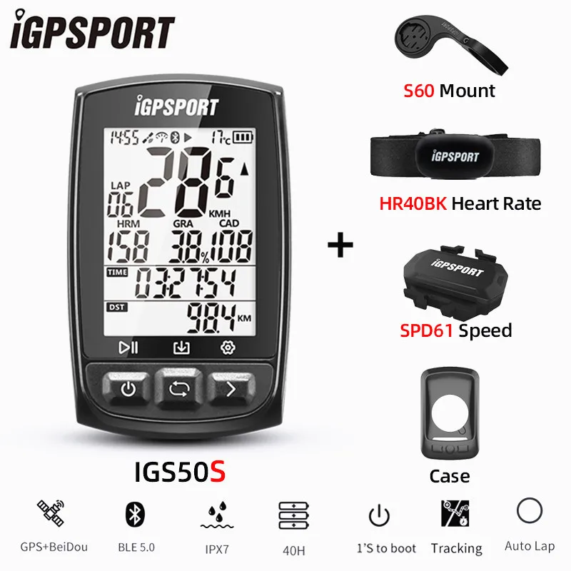 iGPSPORT IGS50S GPS Cycling Computer Wireless IPX7 Waterproof Bicycle Digital Stopwatch Speedometer ANT+ Bluetooth 5.0 | Спорт и