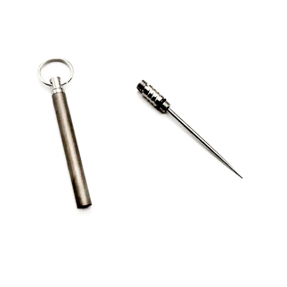 

Outdoor titanium alloy docking toothpick holder pure titanium toothpick environmentally friendly-fire disinfection fruit fork se