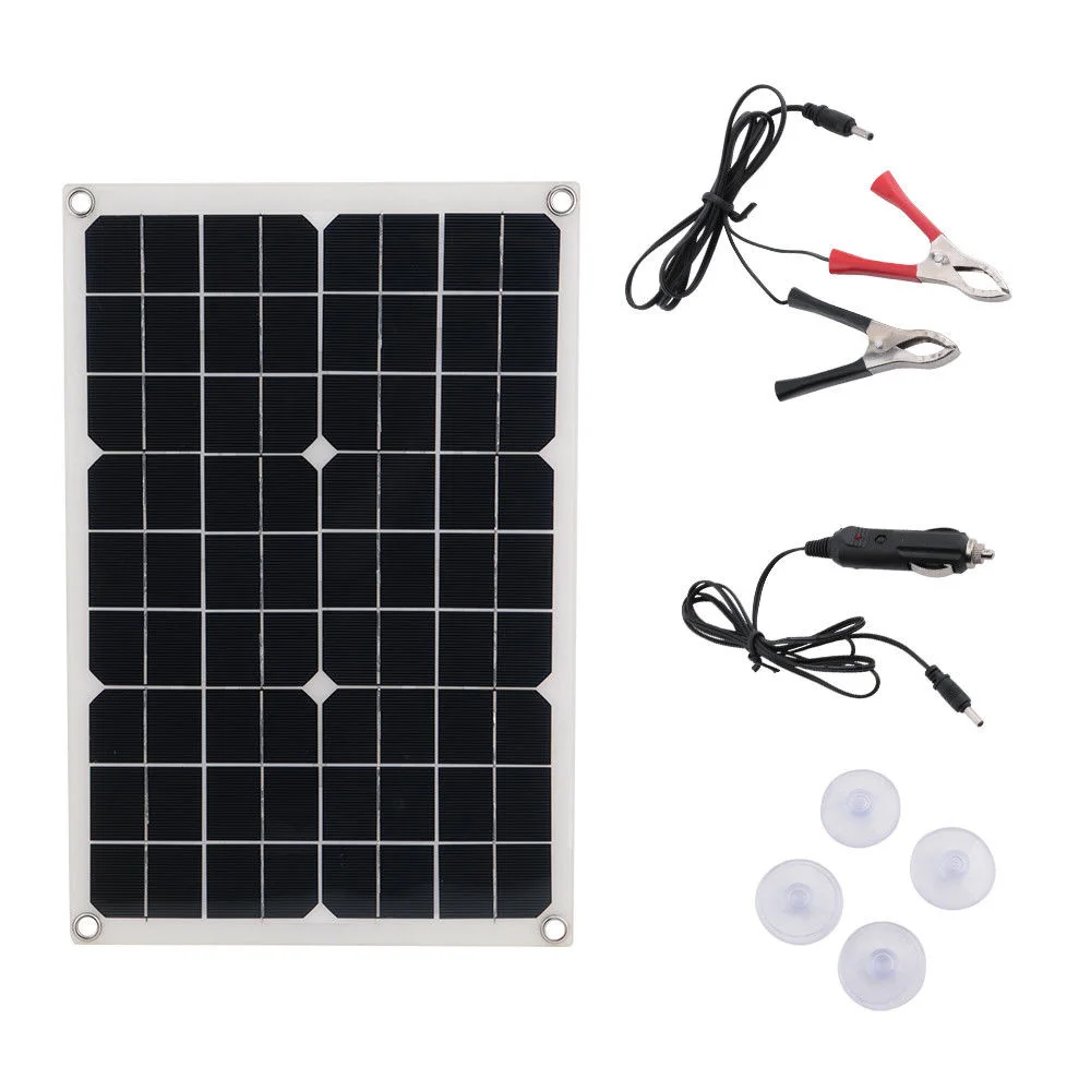 50W 12 V/5 V силиконовая солнечная панель с двойным выходом USB солнечная батарея-зарядное устройство с 10/20/30A/40A/50A MPPT Контроллер заряда