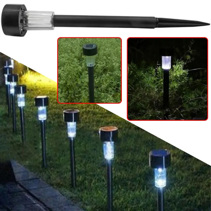 10pcs Landscape Lamp 40MA Pure White LED Light Lamp Solar Power Outdoor Lighting Spot Auto Lawn Path 2V Yard Garden