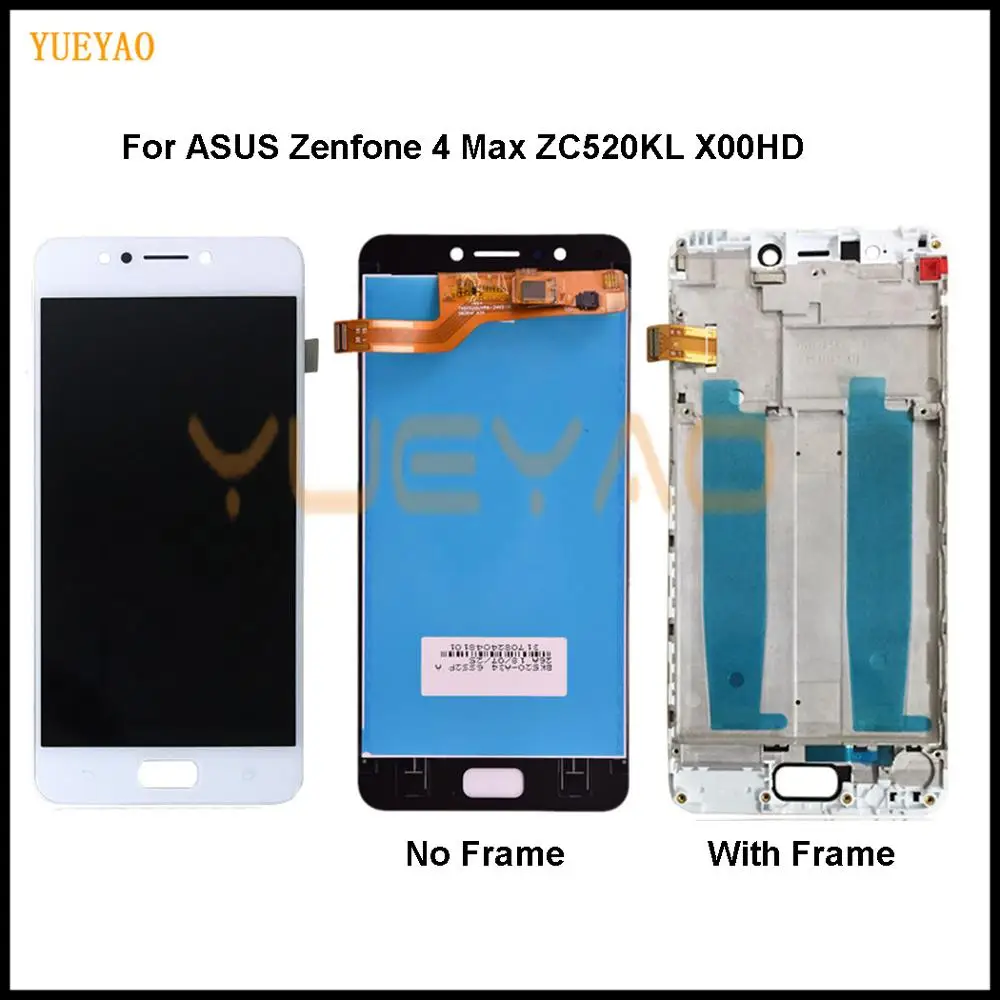 ZC520KL ЖК-дисплей для Asus Zenfone 4 Max ZC520KL X00HD сенсорный экран дигитайзер сборка Замена Черный Белый с рамкой