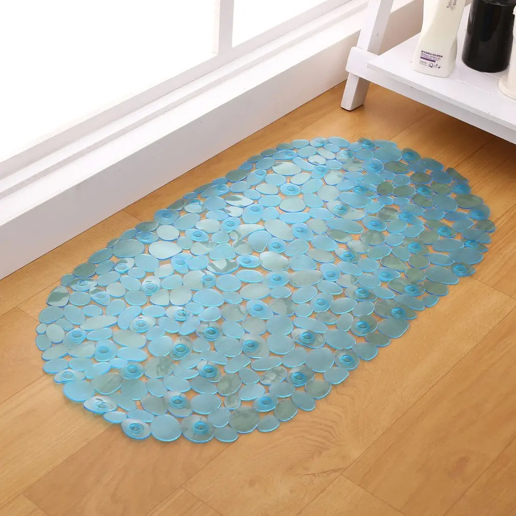 Non-Slip Bathmat Bathroom Shower Pad PVC Pebble Suction Cup Bathtub Mat |