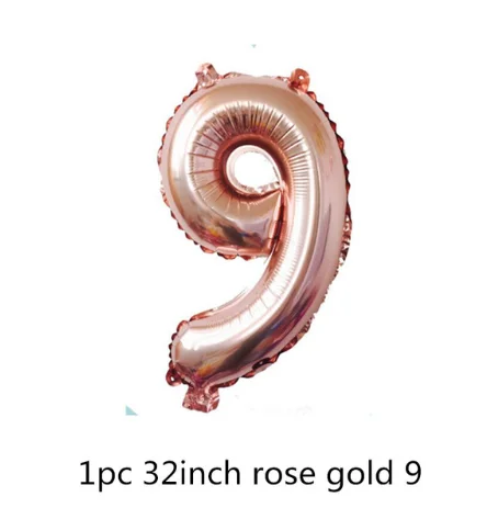 30 40 50 60th день рождения, украшенные воздушные шары для взрослых, реквизит для фотографий, розовый Золотой Декор - Цвет: number 9