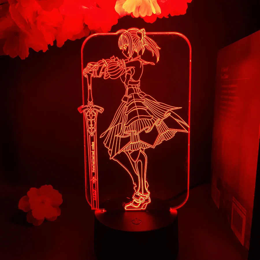 Anime Fate Grand Order Avenger Jeanne d' Arc Alter Figma 귀여운 액션 피규어 야간 조명 컬렉션 모델 선물 램프 다채로운