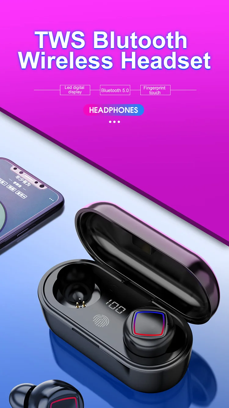HBM-11 TWS, bluetooth 5,0, наушники CVC8.0, шумоподавление, 6D, светодиодный, стерео, с дисплеем питания, Smart Touch, водонепроницаемая гарнитура с микрофоном