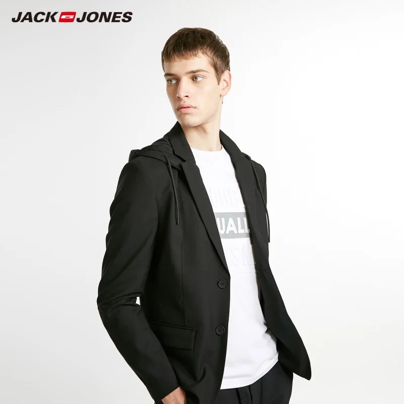 JackJones Мужской приталенный модный шерстяной Повседневный блейзер мужская одежда пальто 218408504