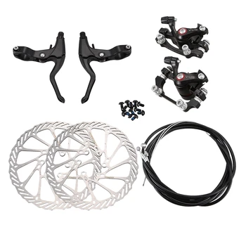 

Bike Disc Brake Kit Mountain Bike Front Rear Caliper Rotor with G3 Rotors Built-in Wide Brake Pad Cycling Double Brake