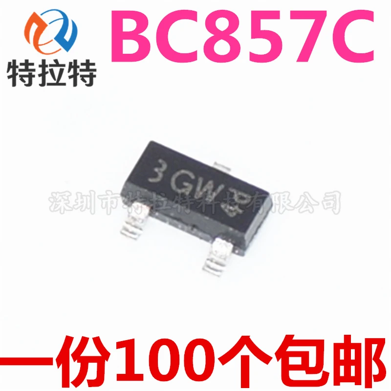100 шт./лот BC857C 3G Pnp 0.1A/45V SOT23 Triode | Электронные компоненты и принадлежности