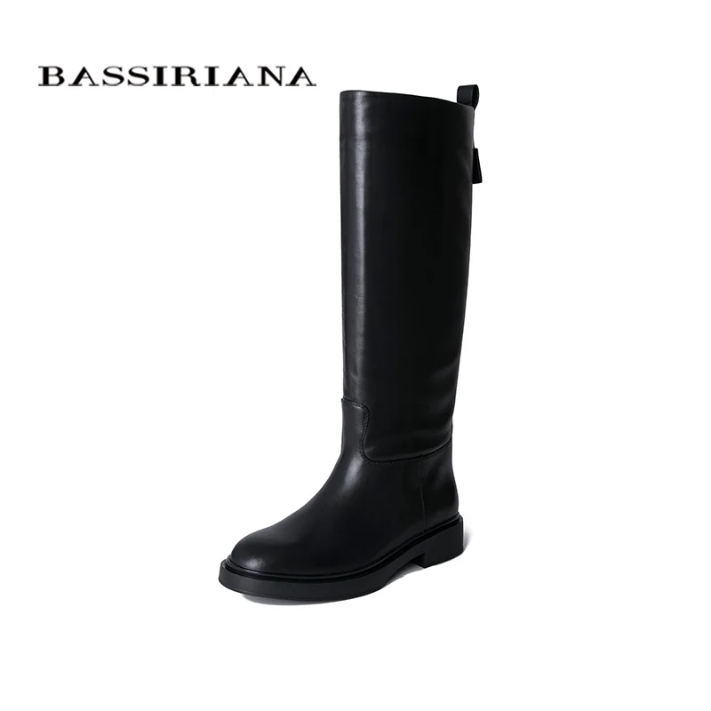 BASSIRIANA2019 новые осенние и зимние женские сапоги кожаные туфли на кожаной