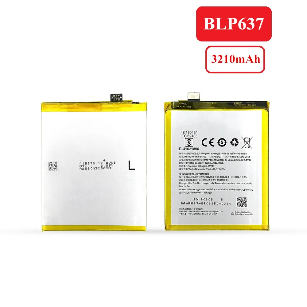 Original Replacement Phone Battery Blp637 Battery For Oneplus 5 5t One Plus 3210mah Bateria With