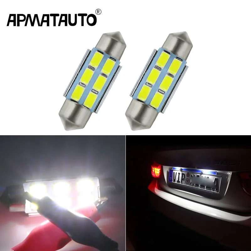 

Apmatauto 2x Car Led Error Free 36mm C5W 5730 SMD Lamp 12V License Plate Lights For BMW E36 E39 E46 E90 E91 E92 E53 E60 E65 E71