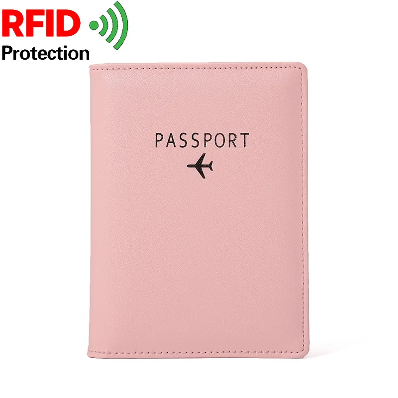 pink Многофункциональный кошелек из искусственной кожи Rifd, Обложка для паспорта, аксессуары для путешествий, ID Bank, сумка для кредитных карт, Женский кошелек для паспорта, бизнес-держатель - Цвет: pink