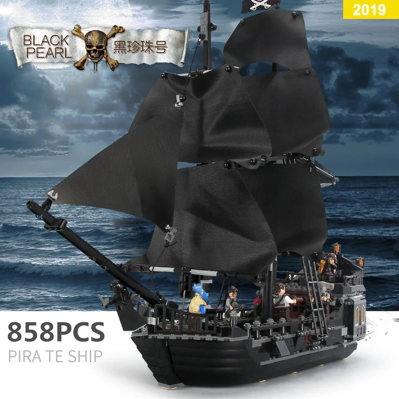 

Black Pearl Ship Compatible With LegoingLYs 4184 Caribbean Model Building Blocks Boys Birthday Gifts Kids Toys 16006 1198